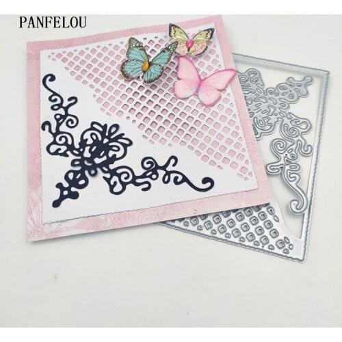 PANFELOU Flower butterfly grid metal craft Carbon Steel Cutter paper die cutting dies Scrapbooking/DIY Embossing Mothers Day