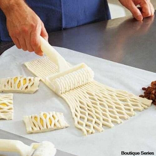 Best Plastic Wheel Knife Embossing Dough Roller Lattice Craft Cooking Tools Large Size Pull Net Pizza Cutters & Wheels