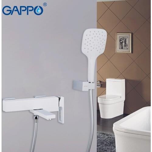 GAPPO Bathtub Faucet Polished Bathroom Faucet Overhead Shower Faucet Wall Mounted Waterfall Tap Robinet Baignoire