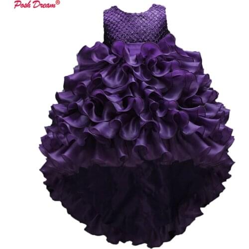 Embroidery Flower Christmas Girl Dress Kids Children Clothes Wedding Princess Party Events Dresses Girl Dress Ceremonies