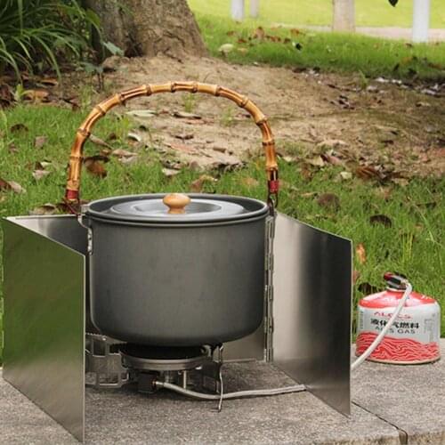 Foldable Camping Stove Windshield Camping Cooker Stove Wind Screen Outdoor Camping Cooking Windscreen Outdoors Stove Windshield