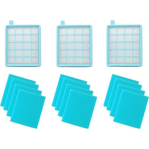 3 piece Hepa 12 Pieces Sponges Replacement of Philips vacuum cleaner Hepa filter FC8470 FC8471 FC8475 FC8630 Vacuum cleaning