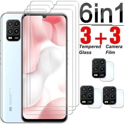 6 in 1 Tempered Glass For Xiaomi Mi 10 Lite 5G Full Cover Screen Protector Lens Film For mi 10i 10T Pro 11 Lite 5G Safety Glass