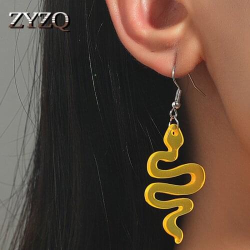 ZYZQ Gothic Funny Snake Earrings For Women Girls Best Gift Charm Cartoon Animal Drop Earrings Fashion Jewelry 2021
