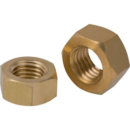 1/5/10PCS Hexagon Brass Nuts Exhaust Manifold Solid For Bolts & Screws Copper M1.4-M24