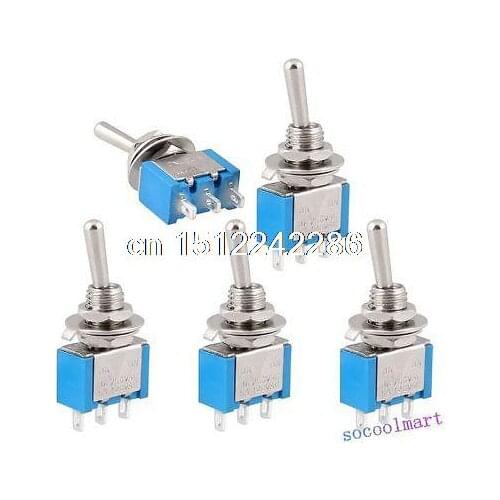 10 pcs AC 250V/3A 120V/6A ON-OFF 2 Position SPDT Self Locking Toggle Switch