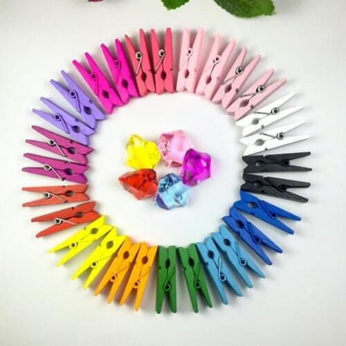 10 Pcs Random Mini Colored Spring Wood Clips Clothes Photo Paper Peg Pin Clothespin Craft Clips Party Decoration