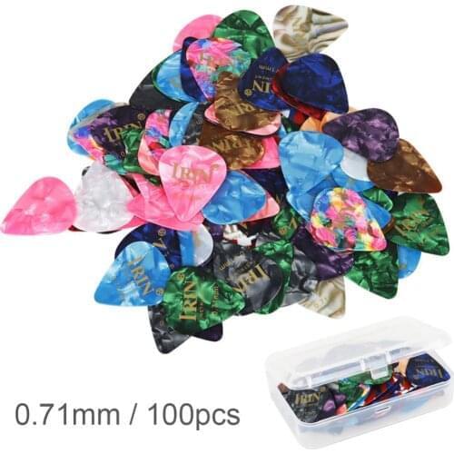 100pcs/lot 0.71mm Guitar Picks Celluloid Colorful Skidproof Water Droplets Shape Plectrum for Guitar Bass Ukulele