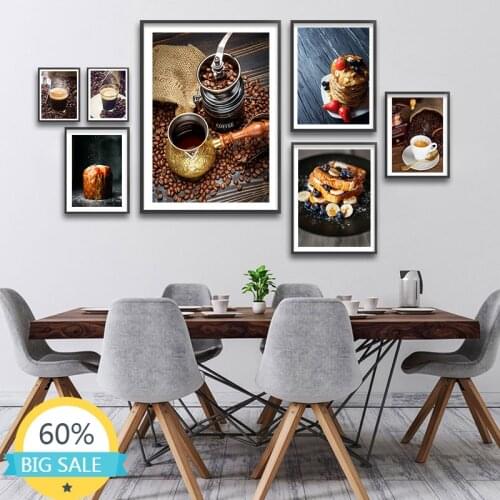 5D Diamond Embroidery Coffee Bread Food Kitchen Diamond Painting Full Drill Square Diamond Mosaic Pictures Cross Stitch Kits