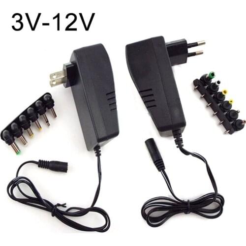 AC DC Adapter 3V 4.5V 5V 6V 7.5V 9V 12V Adjustable Power Charger Supply Converter for LED Light Strip CCTV Camera Charging
