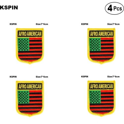 Afro American 1 Shiled Shape flag patches national flag patches for Cothing DIY Decoration