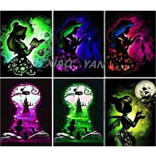 Diamond Painting Cartoon Cartoon Princess Fairy Girl 5D DIY Full Diamond Embroidery Cross Stitch Kits Home Decoration
