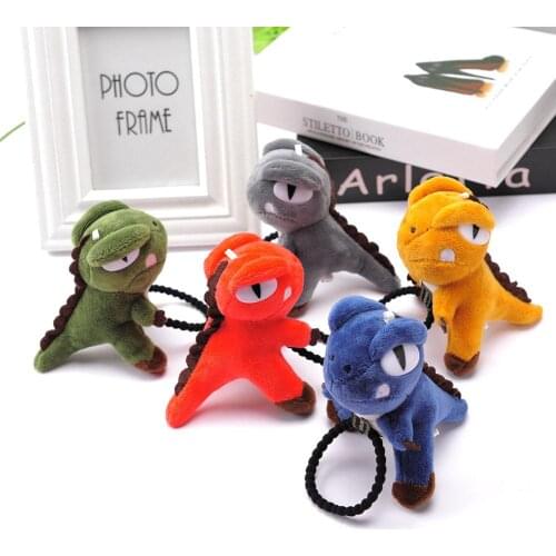 Bamboo Joint Rubber Band Cute Large 3D Women Girls Plush Cartoon Dinosaur Hair Rope hairband Ponytail Holder Photo Props hairpin