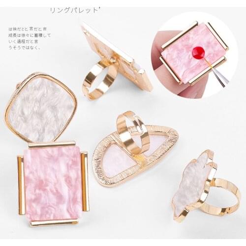 White/Pink Nail Art Ring Palette Mixing Acrylic UV Gel Polish Painting Drawing Color Board Ring Palette Display Manicure Tools