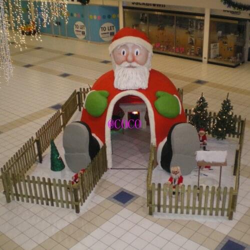 Free shipment to door! 5m inflatable Christmas house,good quality Christmas booth, new Santa grotto decoration house