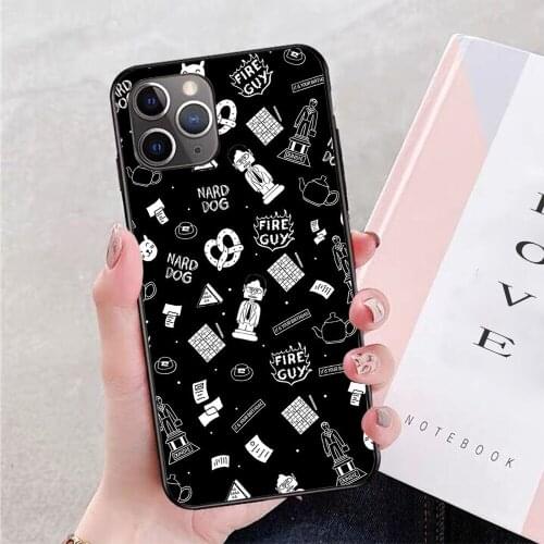 For iPhone The Office Wallpaper (BLACK) Soft TPU Border Apple iPhone Case