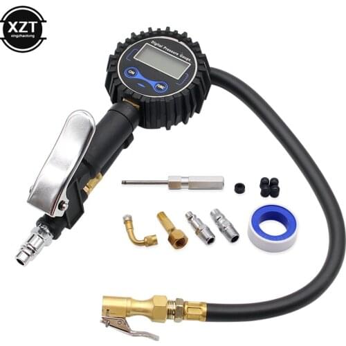 Digital Tire Inflator Pressure Gauge Air Compressor Pump Quick Connect Coupler for Car Truck Motorcycle