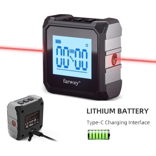 FARWAY Digital Level Box Protractor Angle Finder Level Gauge Bevel Gauge Inclinometer with Magnetic Based Backlight Waterproof