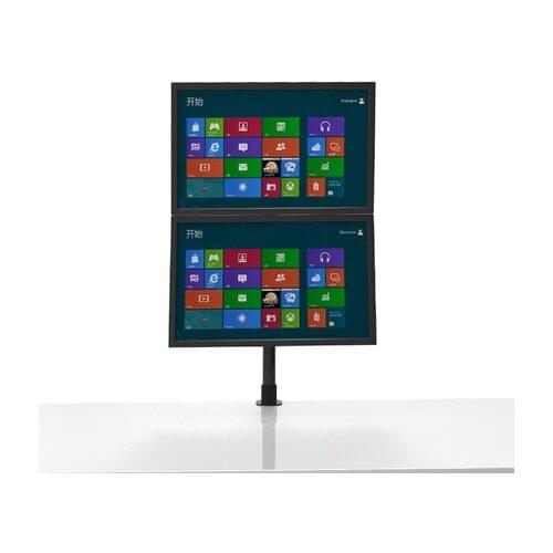 Desktop Clamping13-27" Dual Screen Monitor Holder Retractable Rotation LCD TV Mount Rack Arm Base