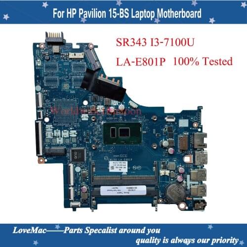 For HP 15-BS Laptop Motherboard LA-E801P 924749-601 924749-501 924749-001 With I3-7100U CPU DDR4