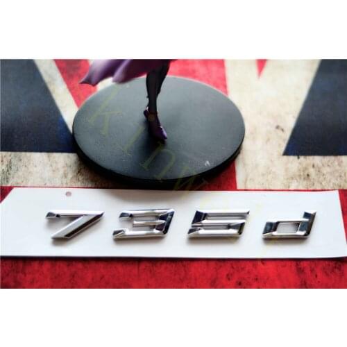 Emblem Badge Decal Trunk Rear ABS for BMW 7 Series 730d 735d 740d Matt Black Chrome Stylish Car Exterior Stickers