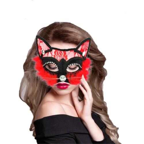 Erotic Cosplay Leather Cat Mask Bdsm Fetish Cat Head Half Eyes Face Adult Sex Products Halloween Masquerade Party Masks