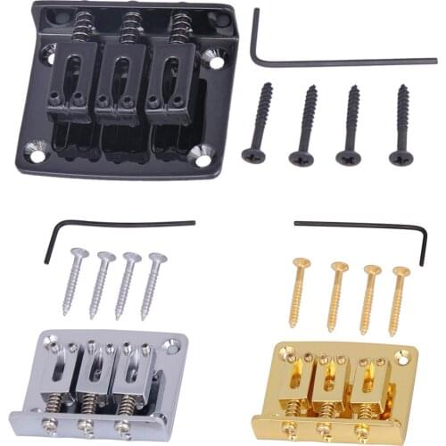 Guitar Saddle Bridge with Wrench Screws Set Kit for 3 String Electric Guitar Part Musical Instrument Accessory