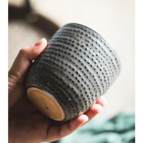 Retro Ceramic Water Cup Embossed Dot Mug Italian Espresso Cup Vintage Coffee Mug