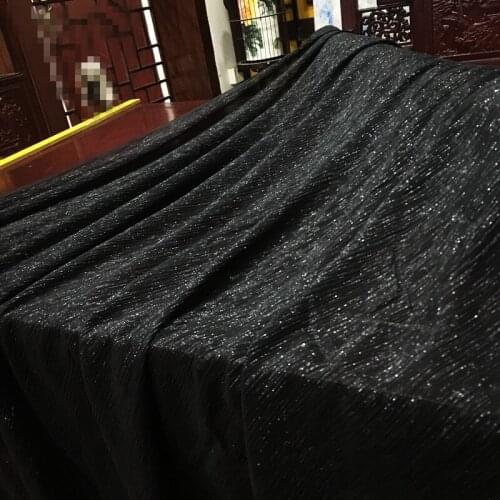 Chinese real silk Black bling-bling vintage fabric hanfu kimono cheongsam cloth fabric 50*110cm