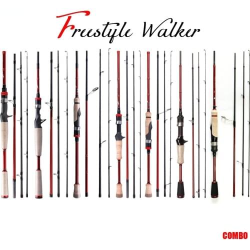 FREESTYLE COMBO Lure Fishing Rod Fish Casting Spinning UL M H L Hard Ultra Light Medium 4 sections Mini Pocket Travel