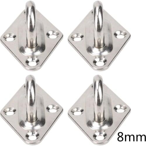 304 Stainless Steel Ceiling Wall Mount Hook Heavy Duty Eye Plate For Boat Yoga Swings Hammocks 1XCF