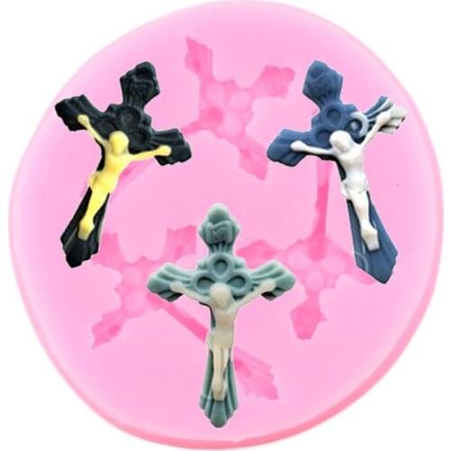 Cross Sugarcraft Silicone Molds Fondant Cake Decorating Tools Cupcake Topper Candy Polymer Clay Moulds Chocolate Gumpaste Mould