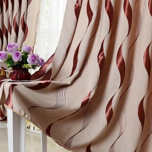 Fashion Modern Jacquard Wave Curtains for living room bedroom door window drapery Custom Made Blackout curtain window treatments