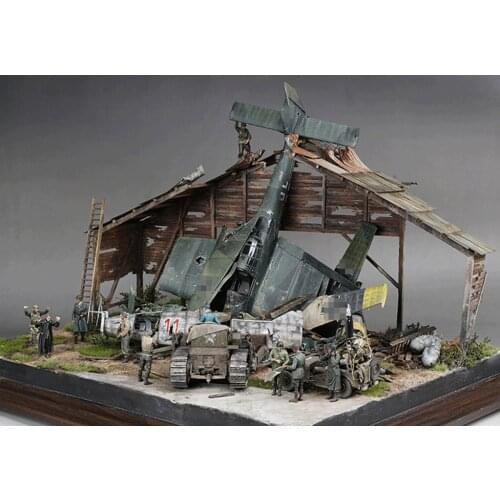 1:35 DIY Building Model Kits Architecture Ruins House Scene Layout