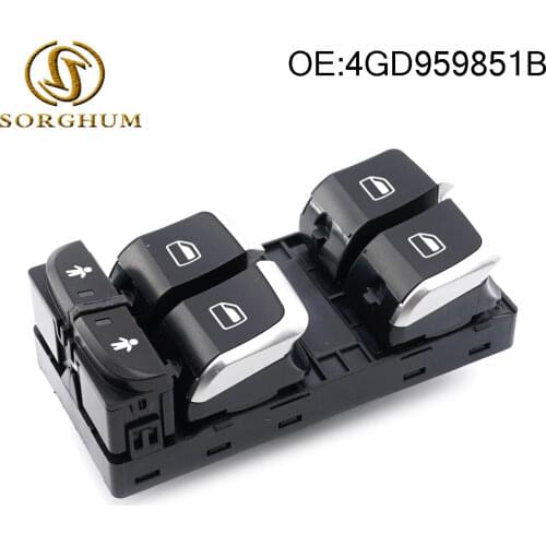 New Chrome Driver Side Window Glass Lift Master Control Switch Button For A6 Quattro A7 Q3 RS6 RSQ3 4GD 959 851 B 4GD959851B