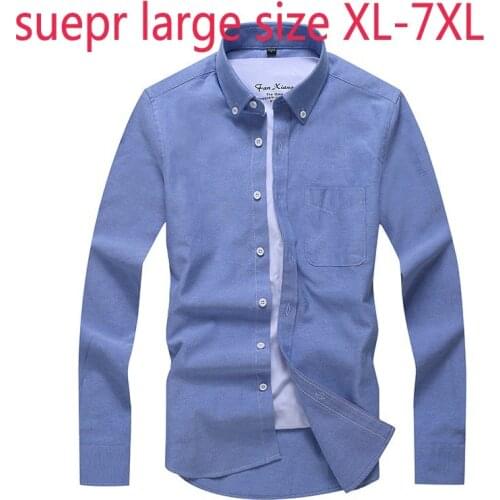 New Arrival Fashion Autumn Men Long Sleeve Oxford Spinning Casual Shirts Single Breasted Plus Size XL 2XL 3XL 4XL 5XL 6XL 7XL
