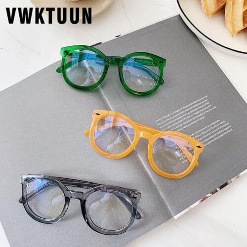VWKTUUN Glasses Frame Round Computer Eyeglasses Arrow Rivet Eye glasses Frames For Men Women Candy Color Optical Glasses Frame