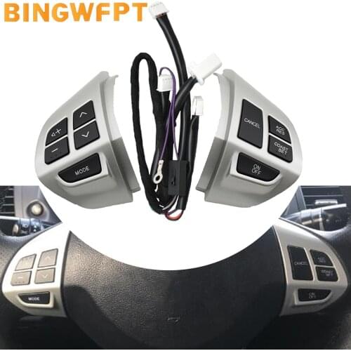 Silver For Mitsubishi ASX Outlander XL 2007-2012 Cruise Control switch steering wheel buttons