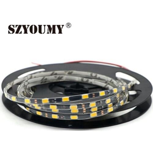SZYOUMY ePacket Narrow Side IP65 Waterproof 5730 LED Strip Flexible Light DC12V 5mm Width,Black / White PCB,60led/m 50m/Lot