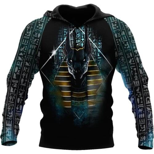 Ancient The God Of Egypt - Anubis 3D All Over Printed Hoodie For Man and Women Sweatshirt Zip Pullover Casual Jacket Tracksuit