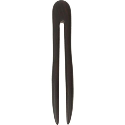 Vintage Women Black Handmade Carved Sandalwood Wood Natural Hair Forks Stick