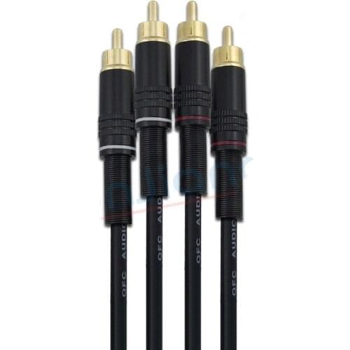 High quality 2RCA to 2RCA Audio line Red and white lotus double cable Power amplifier audio line 2M 6.4ft