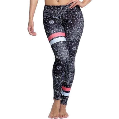 Womens Gym Black Yoga Pants S To 3xL Vintage Flower 3D Digital Print Running Yoga Leggings Plus Size Outfit 4 Patterns