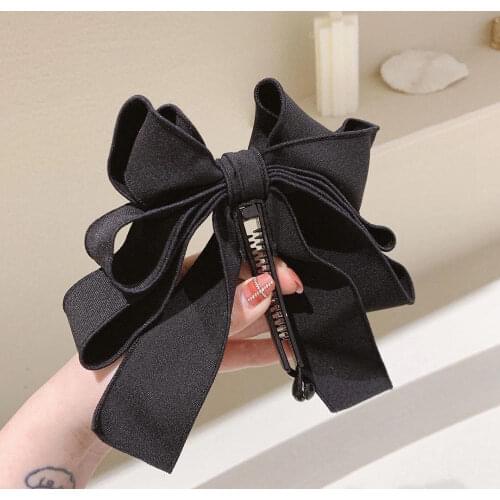 1pcs Women Girls Bow Hair Clips Ribbon Bow Imitation Banana Hair Clip Party Decorative Sweet Hair Accessories 2021 New