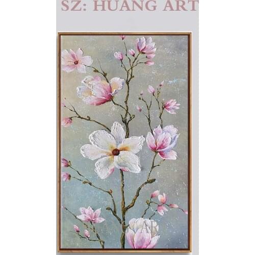 100% Hand-painted Oil Painting on Canvas Beautiful Colorful Flowers Paintings Modern Home Sitting room Decor Canvas Wall Art 3