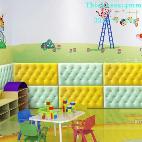 3D Wall Sticker For Wall DIY Foam Soft Bag Tiles Wall Panels Home Decor Leather Waterproof Self Adhesive Wallpaper Kids Room 4mm