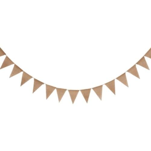 48Pcs Jute Burlap Blank String Flag Pennant Linen Flags Festival Christmas Party House Party Wedding DIY Decoration