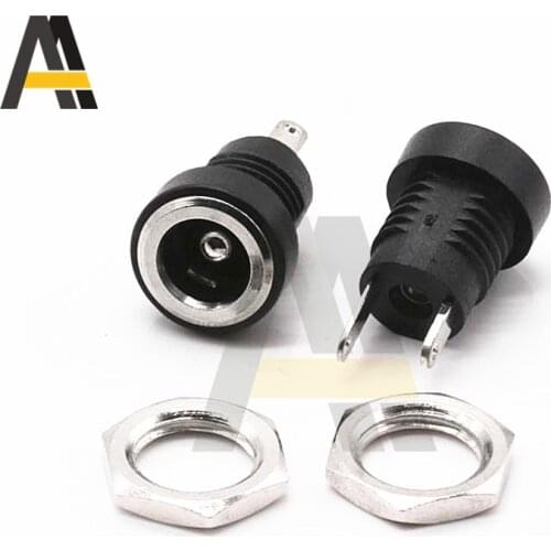 5PCS/10PCS/lot Black DC-022B 5.5x2.1mm Female DC Power adapter dc jack connector DC022B DC power plug male 5.5*2.1mm