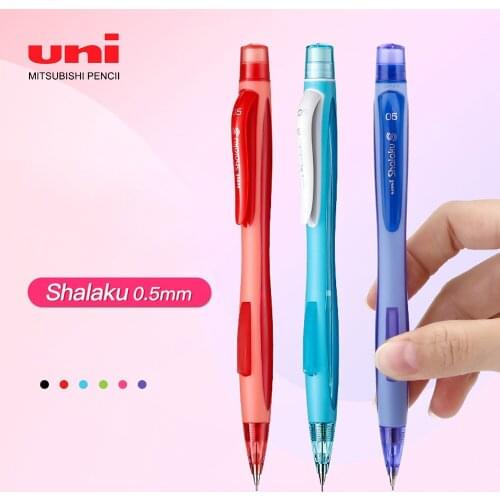 6pcs UNI M5-228 Mechanical Pencil Candy Color Side Press Mechanical Pencil Color Pen Holder 0.5mm Not Easy To Break