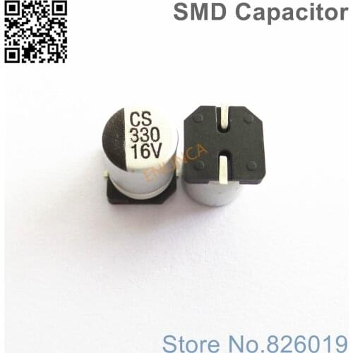 60pcs/lot 16V 330uf SMD Aluminum Electrolytic Capacitors size 8*10.5 330uf 16V